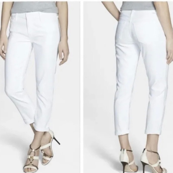 MOTHER Denim - Mother Jeans Womens Sz 30 White Skinny Ankle Mid-Rise The Dropout Designer USA